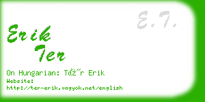 erik ter business card